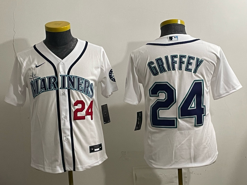 youth 2026 Seattle Mariners #24 Griffey white Nike MLB Jersey 006->youth mlb jersey->Youth Jersey